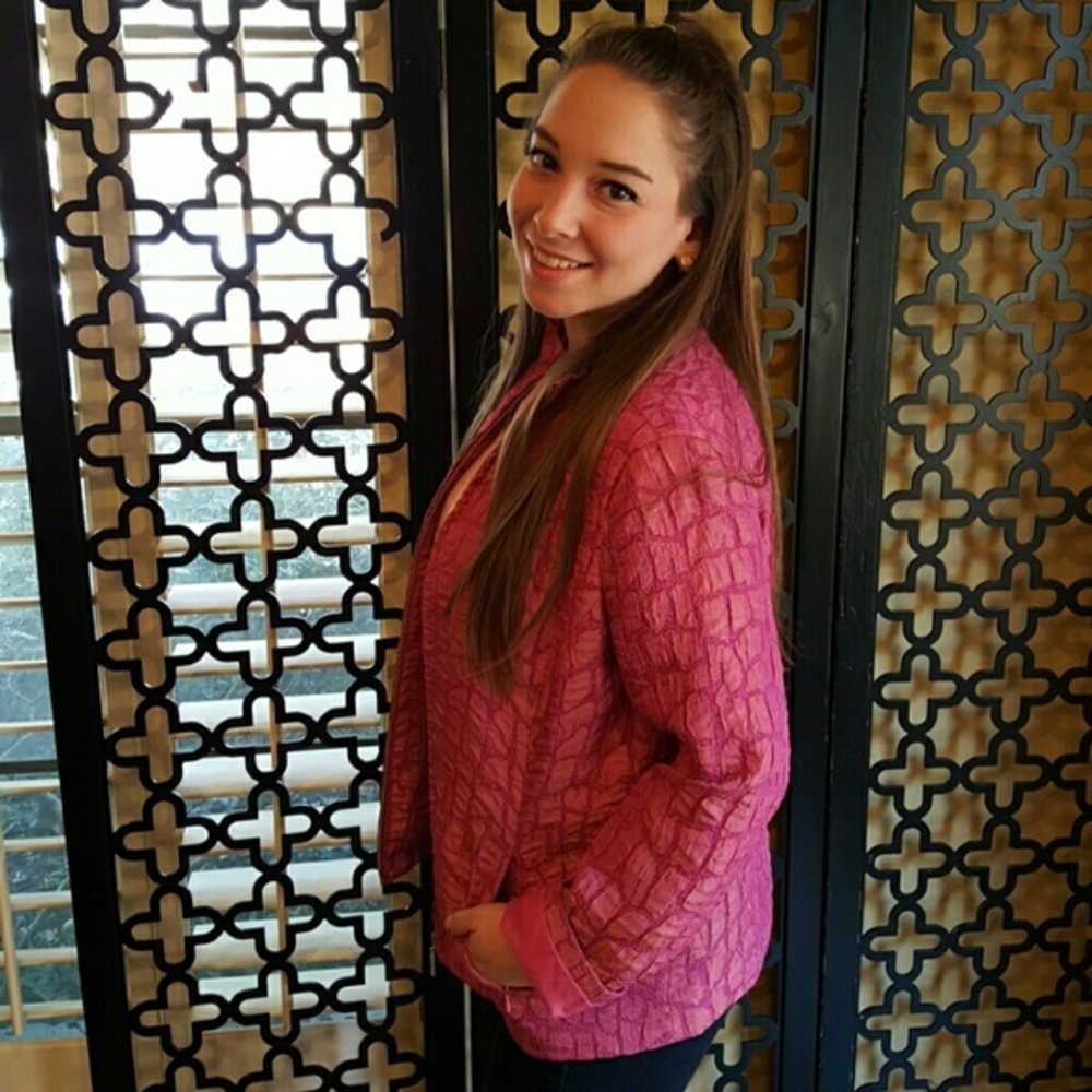 💜 Vintage PRETTY IN PINK ERIN LONDON ZIP UP JACKET‎ Medium